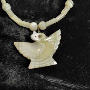 Elegant Cream Bird Pendant Necklace